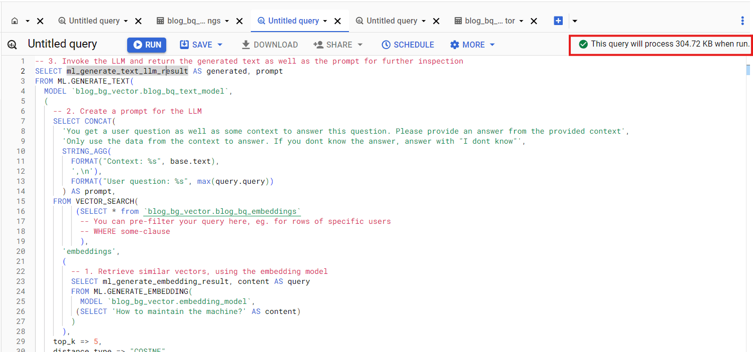 BigQuery analytics cost estimate