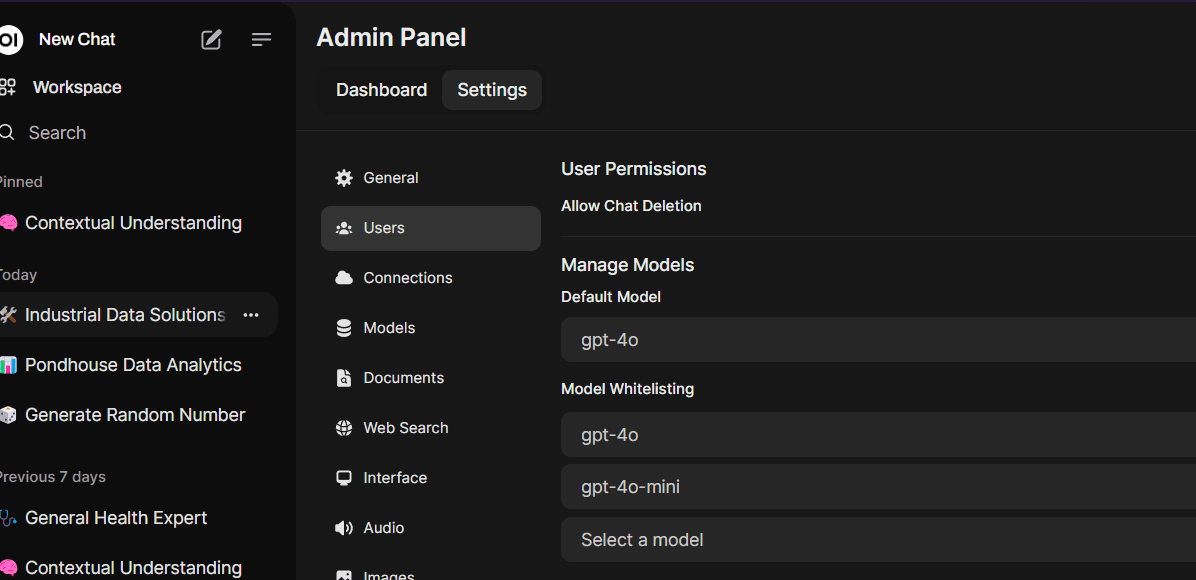 Model whitelisting