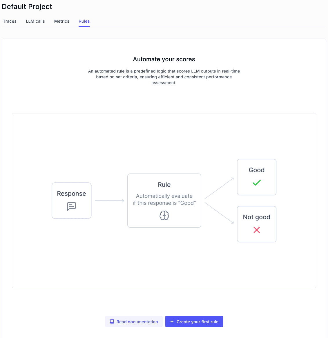 Create rule screen