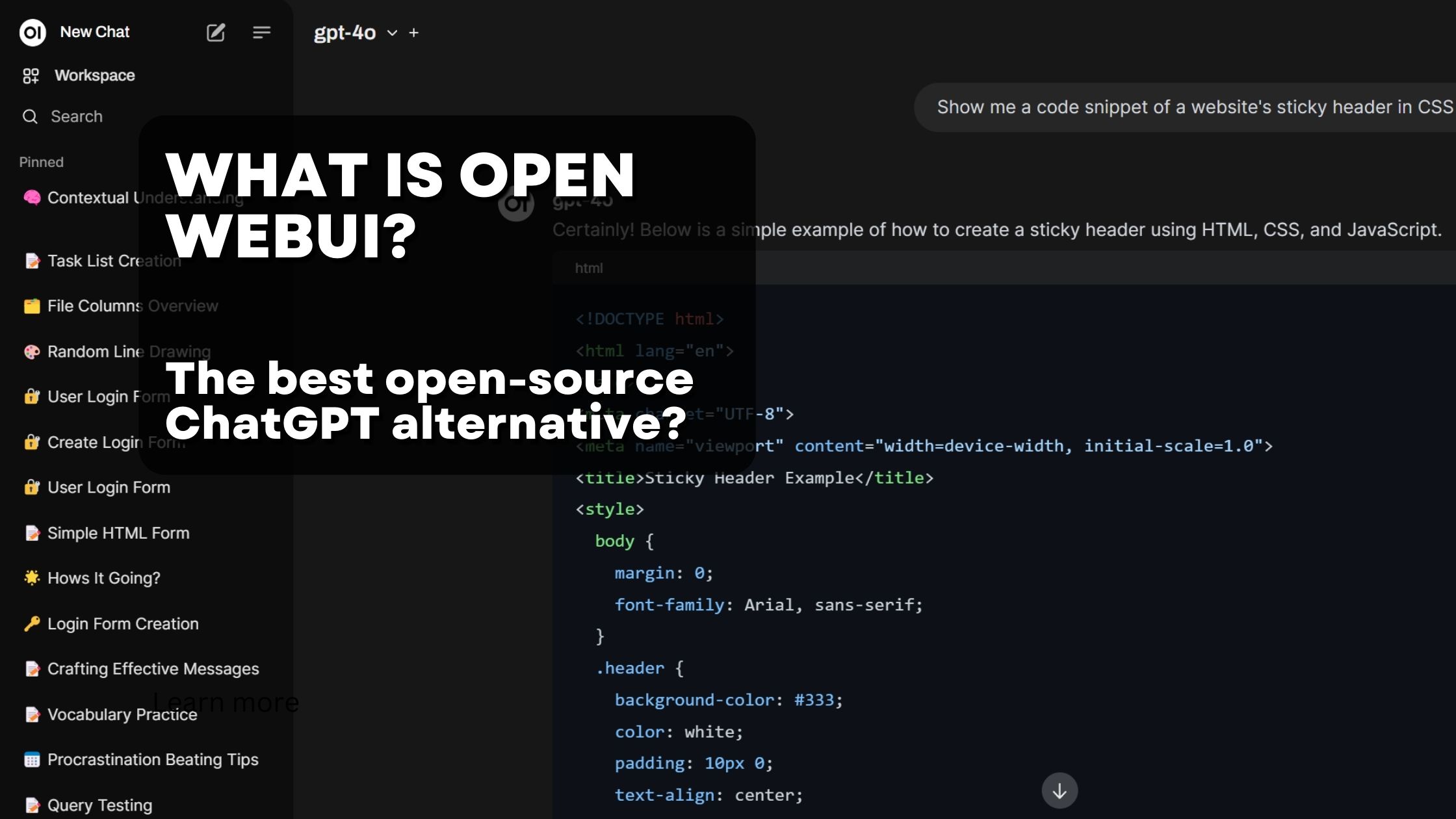 What is Open WebUI? The best self hosted, open source ChatGPT alternative?